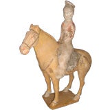 Chinese Female Polo Player on Horseback Statue