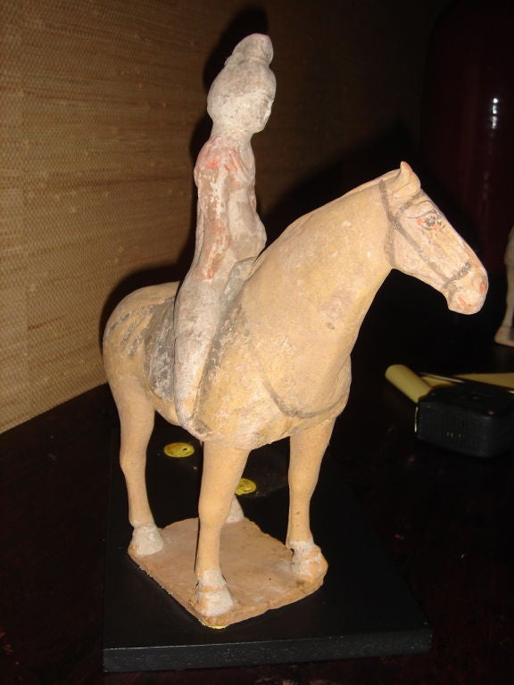 Chinese Female Polo Player on Horseback Statue
