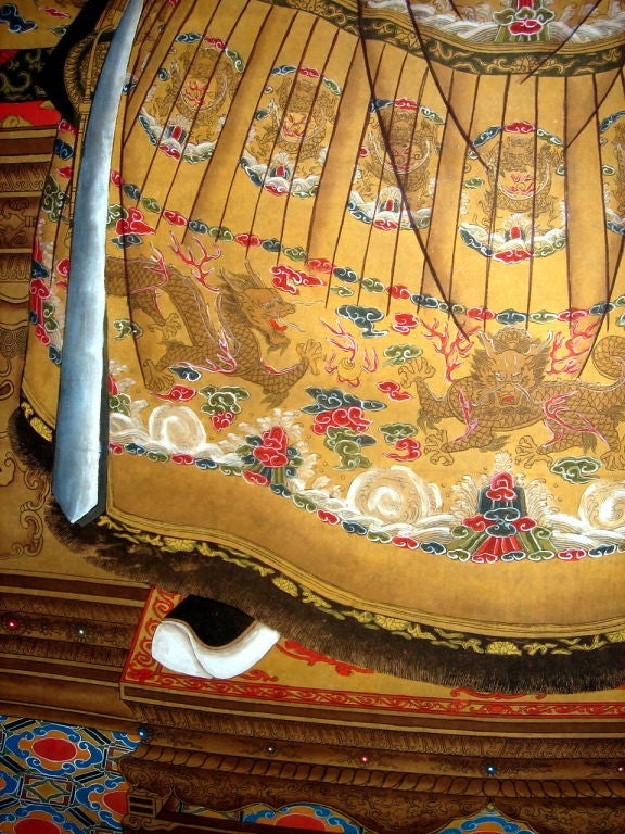 Hand-Painted Pair of Chinese Emperor and Empress Scrolls