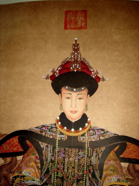 19th Century Pair of Chinese Emperor and Empress Scrolls