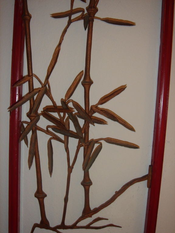 Wood Set Of 4  Metal Flower Sculptures