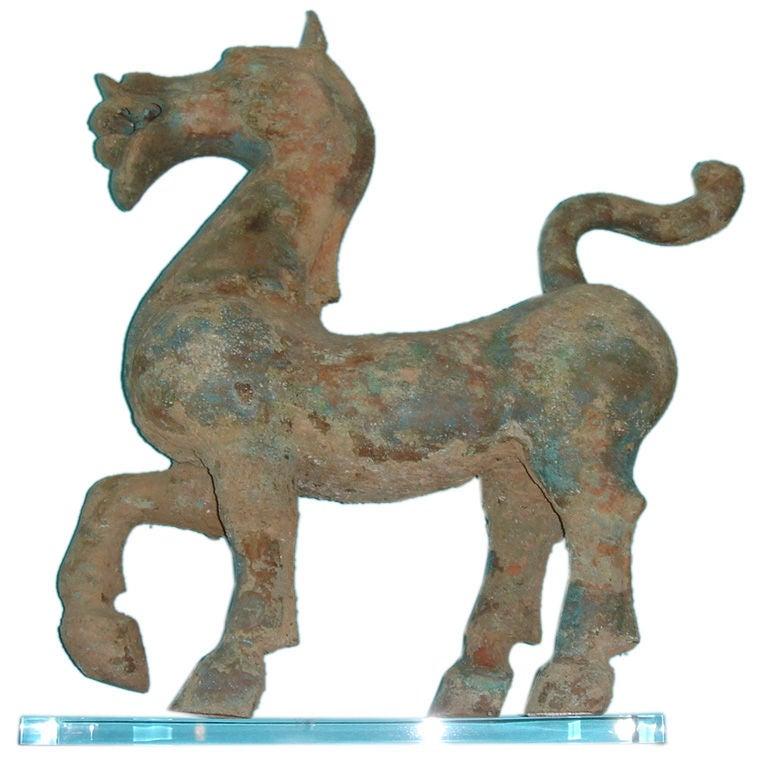 BRONZE PRANCING HORSE