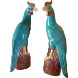 Pair Phoenix Bird Statues
