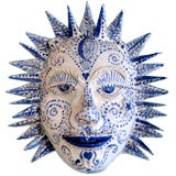 Ceramic Mask "Sunburst Face" by David E. Byrd, signed