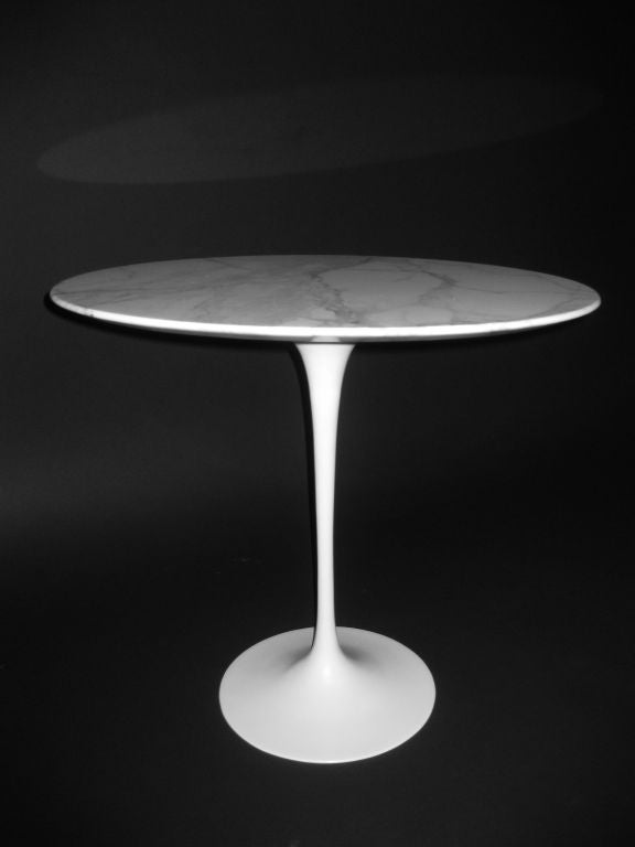 Mid-20th Century OVAL SIDE TABLE W/CALACATTA MARBLE TOP-BY E. SAARINEN