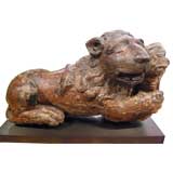 Fine Portugese Renaissance Armorial recumbent Lion