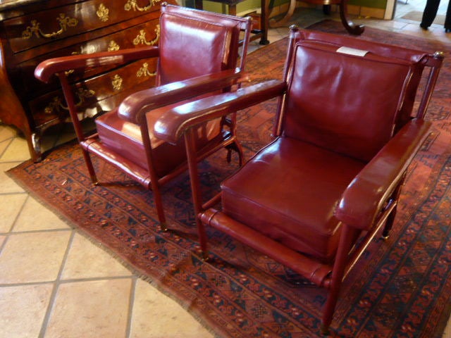 Pair of JACQUES ADNET "Equestrian" Armchairs