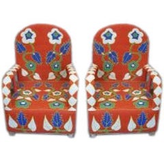 Pair of Nigerian Beaded Chairs