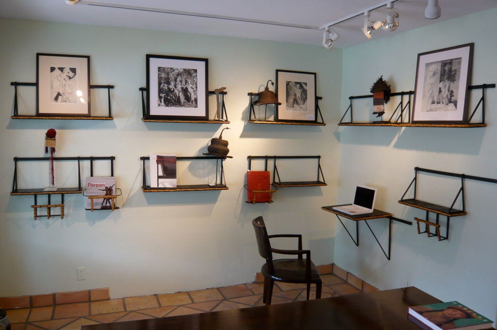 Exceptional JACQUES ADNET modular bookshelf unit