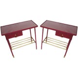 Pair of side tables by JACQUES ADNET