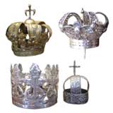 Antique FOUR Spanish Colonial silver crowns