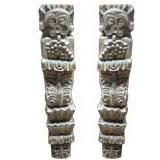 A rare PAIR of 17th c. Spanish Colonial Pilasters