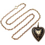 Antique Victorian Pique Heart Pendant