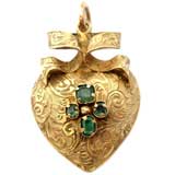 Victorian Gold & Emerald "Heart" memento locket