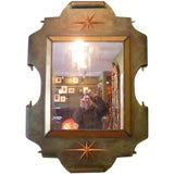 Attributed to ANDRE ARBUS patinated bent-metal mirror