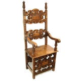 Carved Baroque Italian Hall Chair