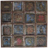 18th c. Spanish Embossed and painted leather Ceiling