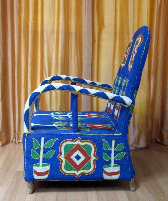 20th Century Yoruba Beaded Chair