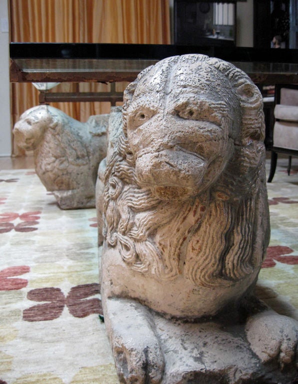 Carved Romanesque Lion Coffee Table