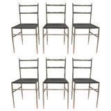 Set of Six Gio Ponti-style Italian chairs