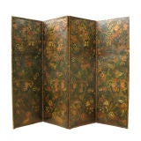 Magnificent Hispano-Flemish painted leather screen