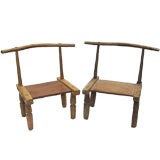 Pair of West African low chairs