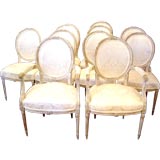 12 Louis XVI painted dining chairs