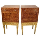 Pair vintage French bedside end tables