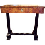 Antique French Charles X walnut and painted table