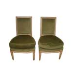 Pair of Painted Louis XVI Style Slipper Chairs by Maison Jansen Vintage Pair of Painted Louis XVI Style Slipper Chairs by Maison Jansen