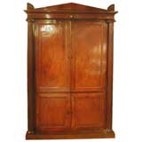 Antique Important British Colonial Mahogany Linen Press