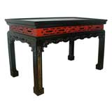 Black Lacquered Chinioserie  Low Table