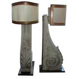 Pair of  Carved Marble Corbel Lamps