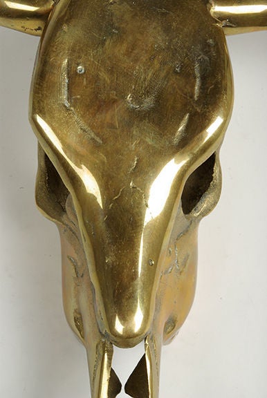 Contemporary Small Brass Steer Skull