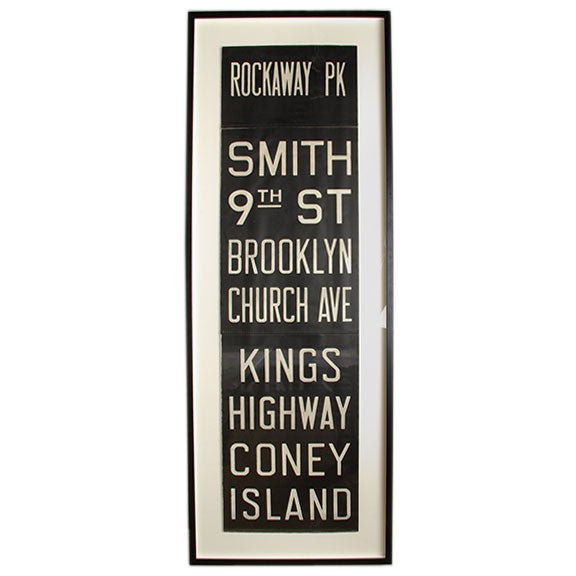 Framed Vintage Bus Destination Scroll