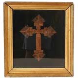 Large Tramp Art Style Framed Cross