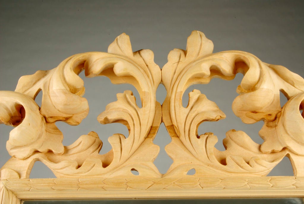 Carved Acanthus Leaf Mirror In Excellent Condition In San Francisco, CA