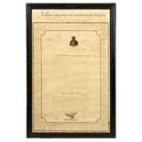 Antique French Framed Document