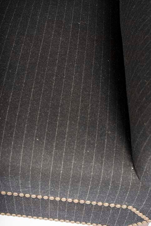 American Wingback Chairs in grey flannel with nailheads