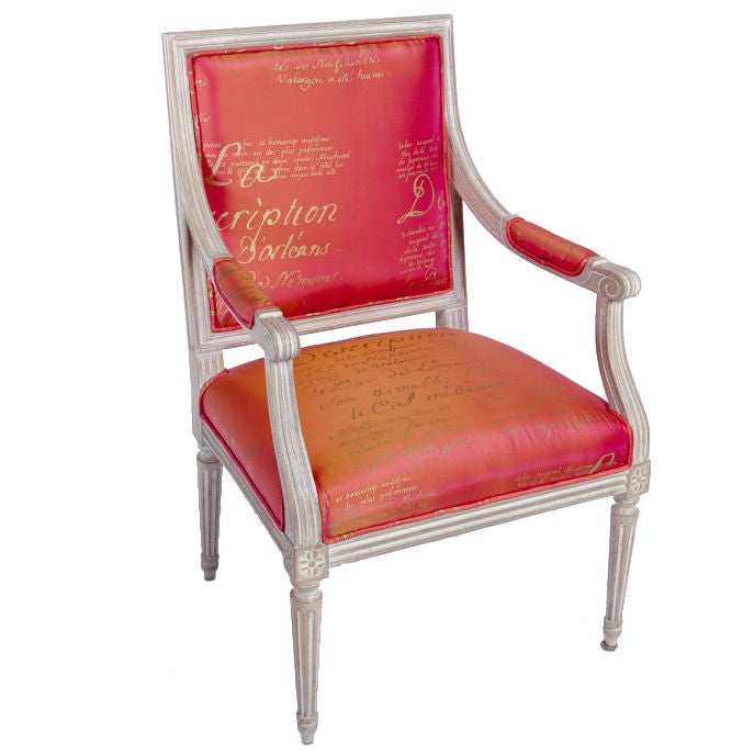 Beautiful Armchair in Carolyn Quartermaine fruity pink taffetta