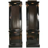 Pair of Continental ebonized bookcases
