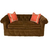 Chocolate Brown Corduroy Tufted sofa