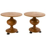 Pair of 1930's art deco pedestal side tables