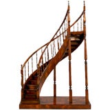 Large English Sawn and Turned Mahogany Model of Spiral Staircase