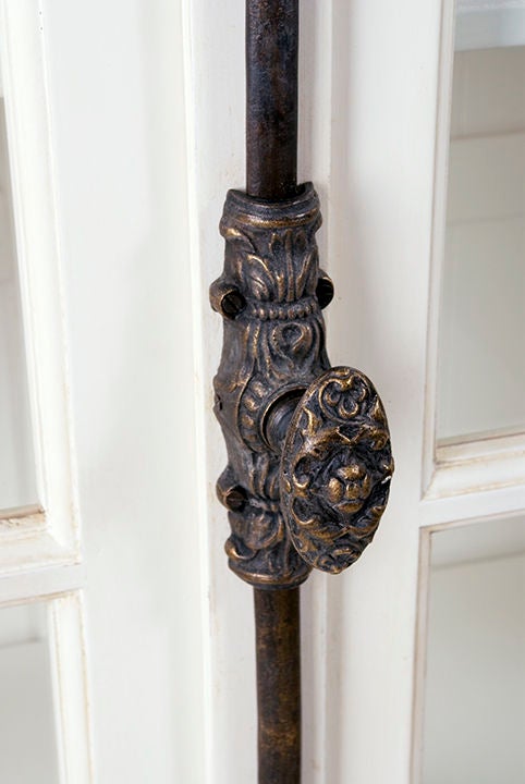 Swedish White bookcase with Beautiful french hardware
