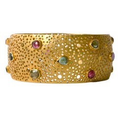 18 k Rainbow Tourmaline Cuff