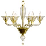 Murano Glass Chandelier with 24 K gold worked throughout