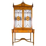 Yorkshire House Adams style painted Bookcase with Glass Doors