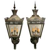 c.1930-1940 Pair of Outdoor/Indoor Country French Lanterns