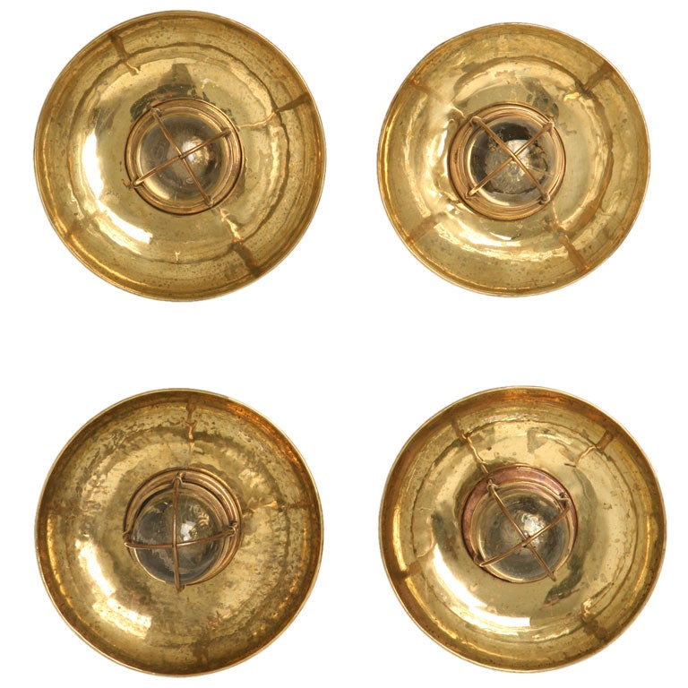 c.1920-1930 Solid Brass Wall/Ceiling Light Fixtures